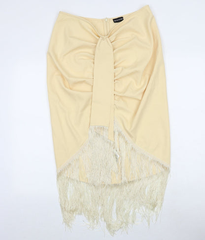 PRETTYLITTLETHING Womens Ivory Polyester A-Line Skirt Size 34 in Zip