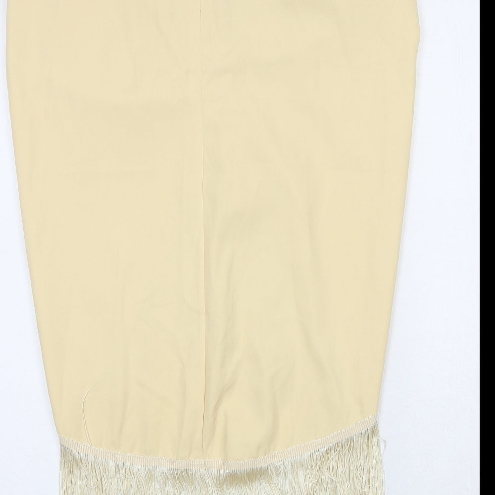 PRETTYLITTLETHING Womens Ivory Polyester A-Line Skirt Size 34 in Zip