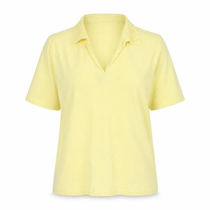 Womens UK Size L EWM Yellow Basic Polo