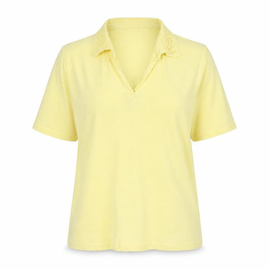Womens UK Size L EWM Yellow Basic Polo