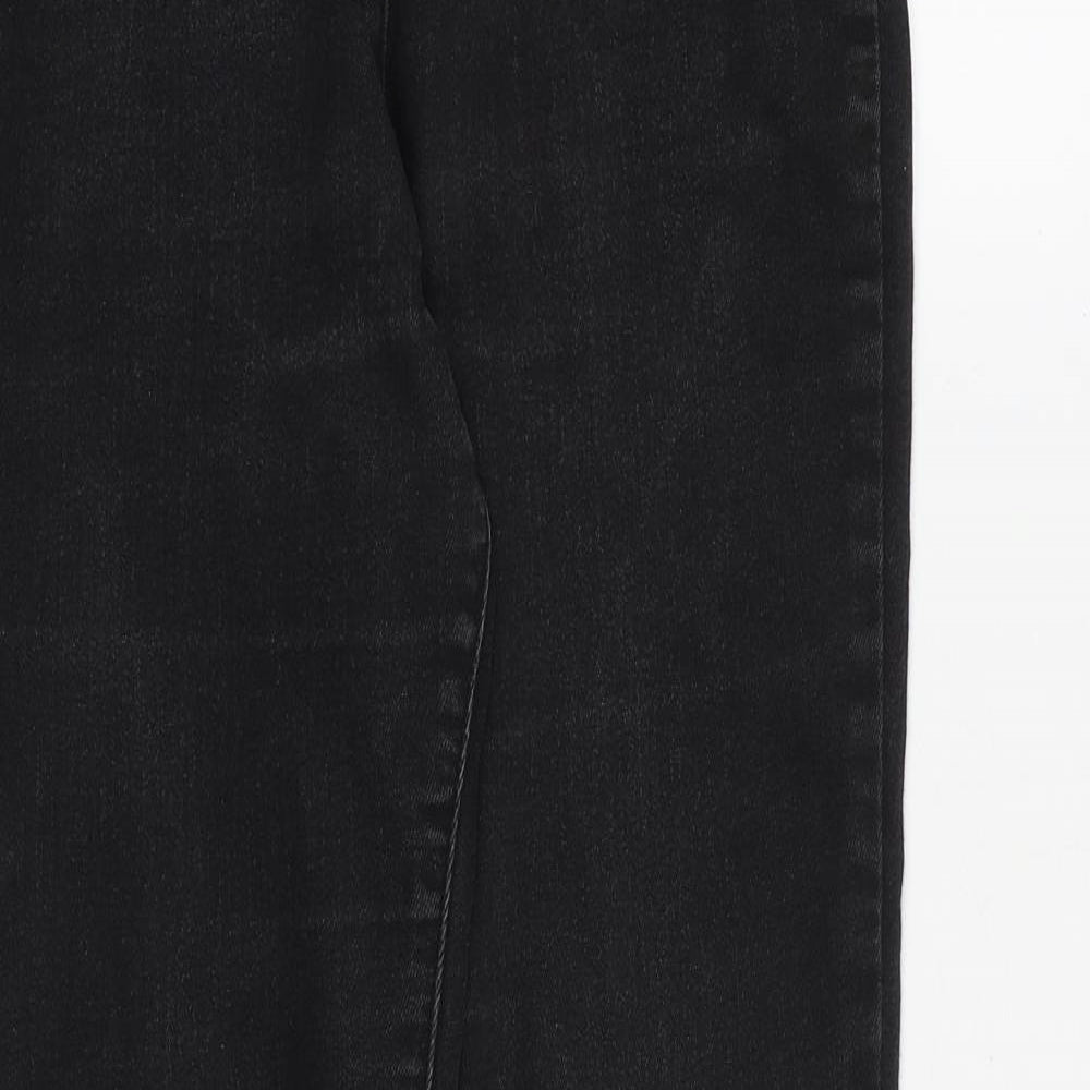 G21 Womens Black Herringbone Cotton Skinny Jeans Size 12 Regular Zip