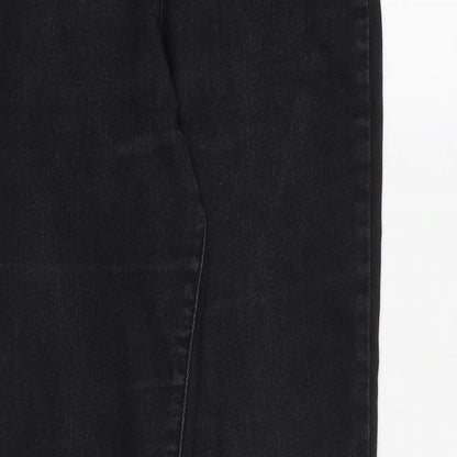 G21 Womens Black Herringbone Cotton Skinny Jeans Size 12 Regular Zip