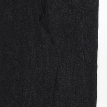 G21 Womens Black Herringbone Cotton Skinny Jeans Size 12 Regular Zip