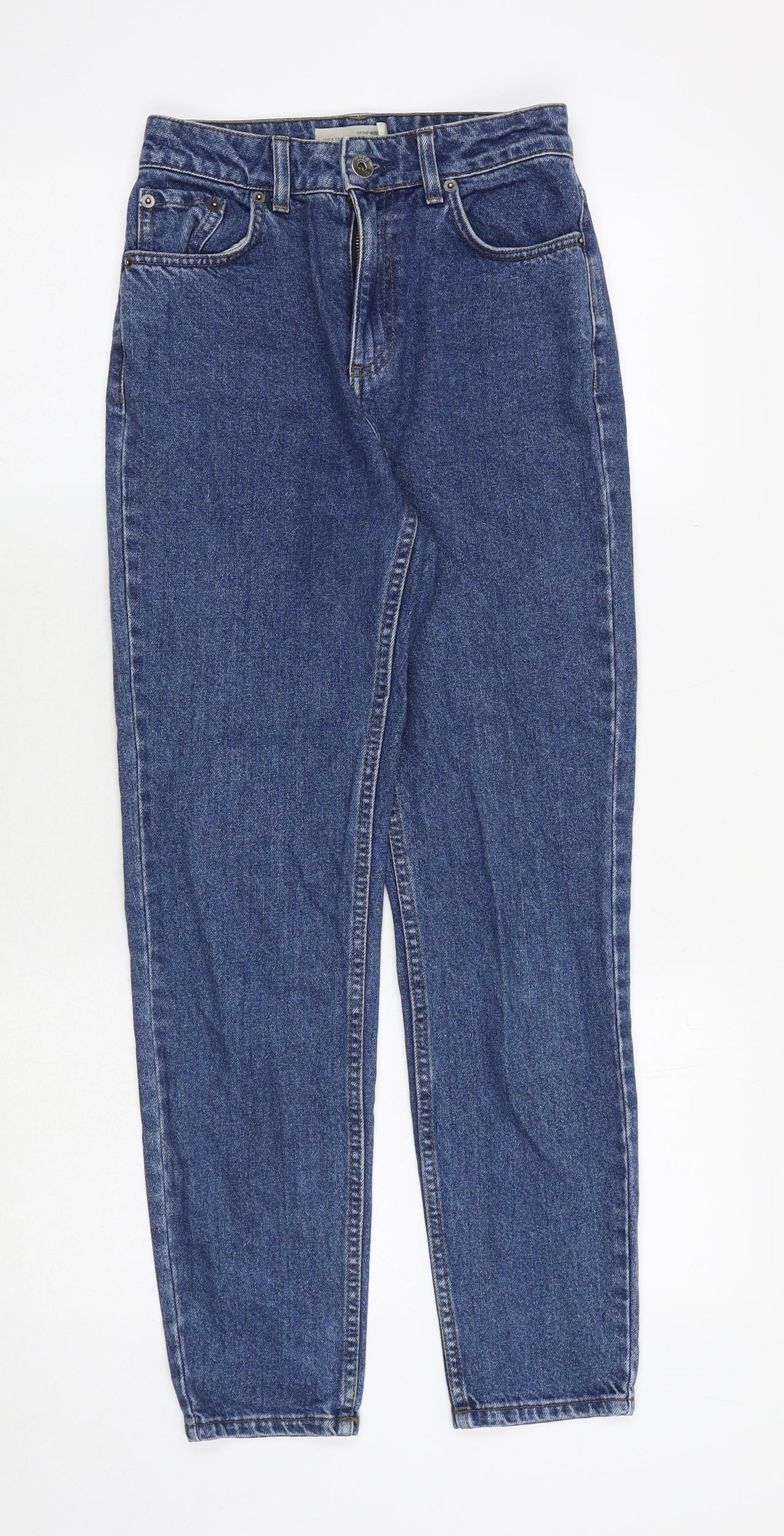 Topshop Womens Blue Cotton Skinny Jeans Size 24 in Regular Zip