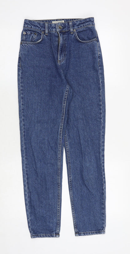 Topshop Womens Blue Cotton Skinny Jeans Size 24 in Regular Zip