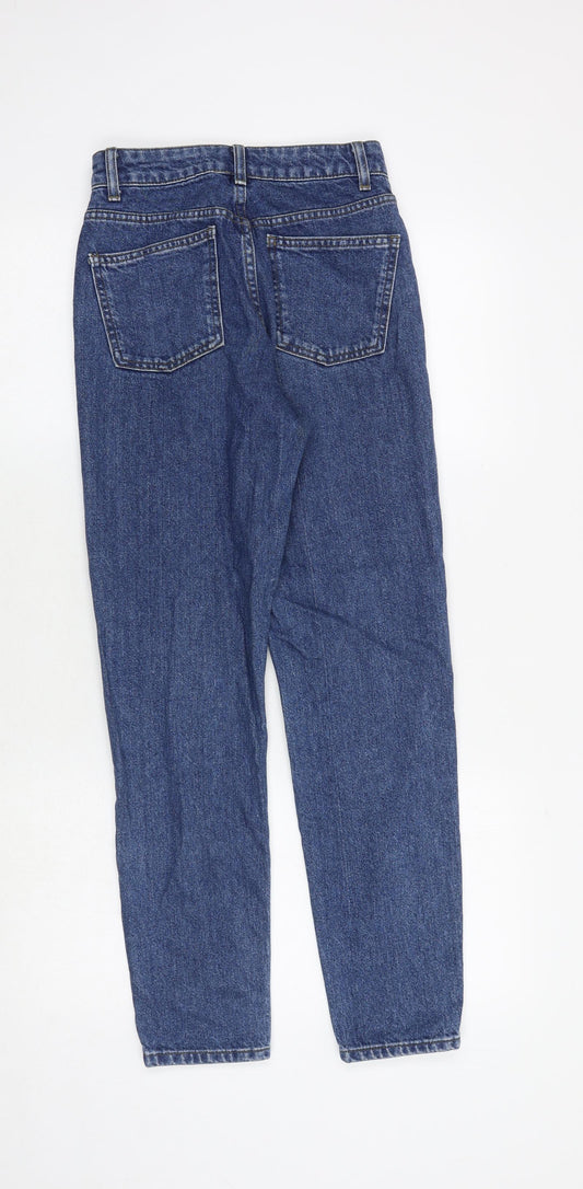 Topshop Womens Blue Cotton Skinny Jeans Size 24 in Regular Zip