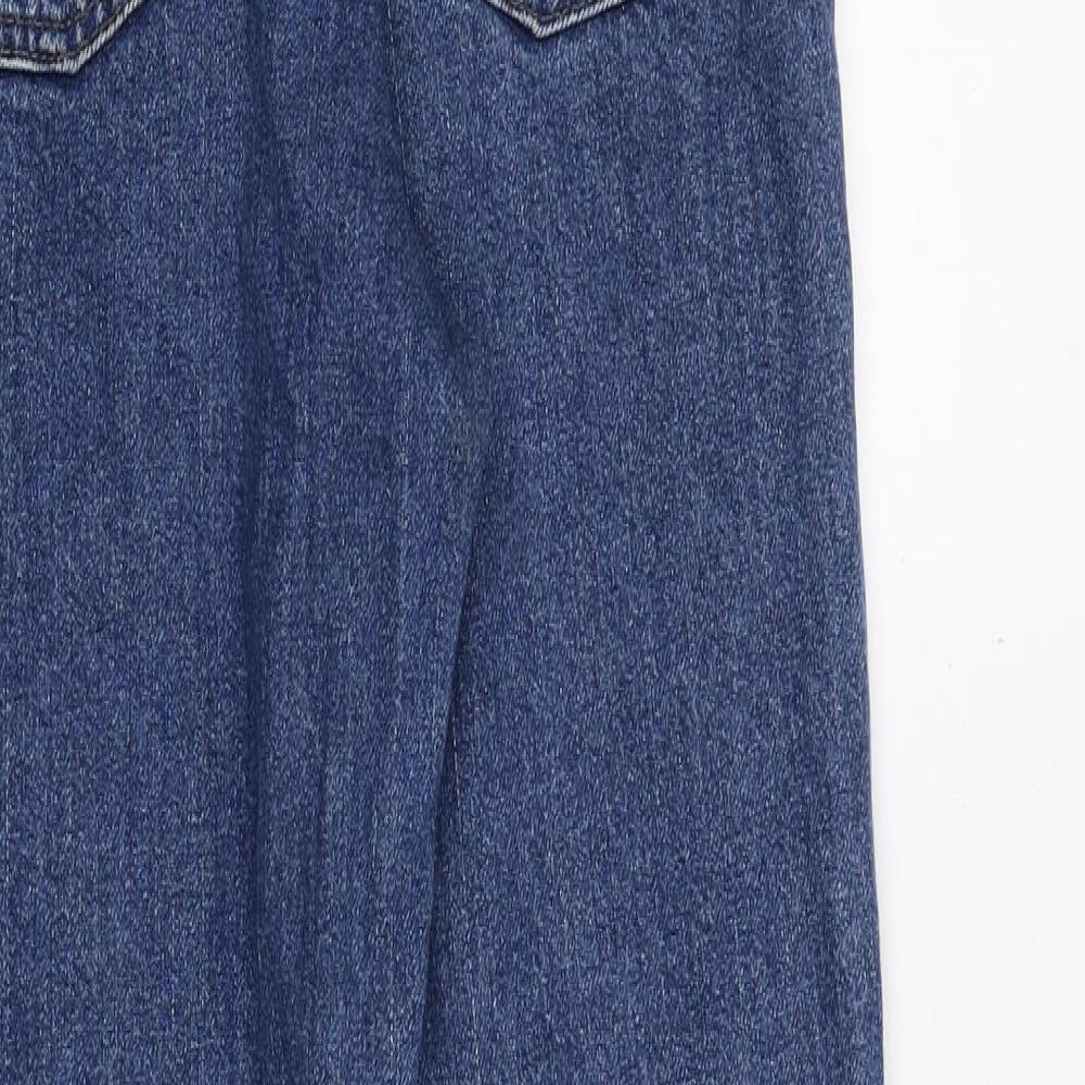 Topshop Womens Blue Cotton Skinny Jeans Size 24 in Regular Zip