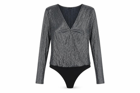 Womens UK Size 10 River Island One-Piece Silver Bodysuit