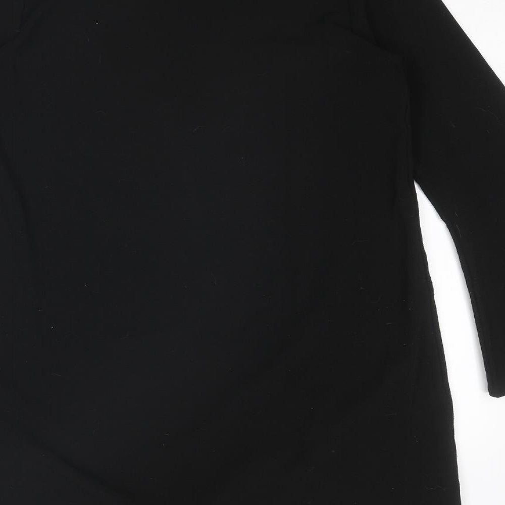 Boohoo Womens Black Polyester A-Line Size 10 Sweetheart Pullover