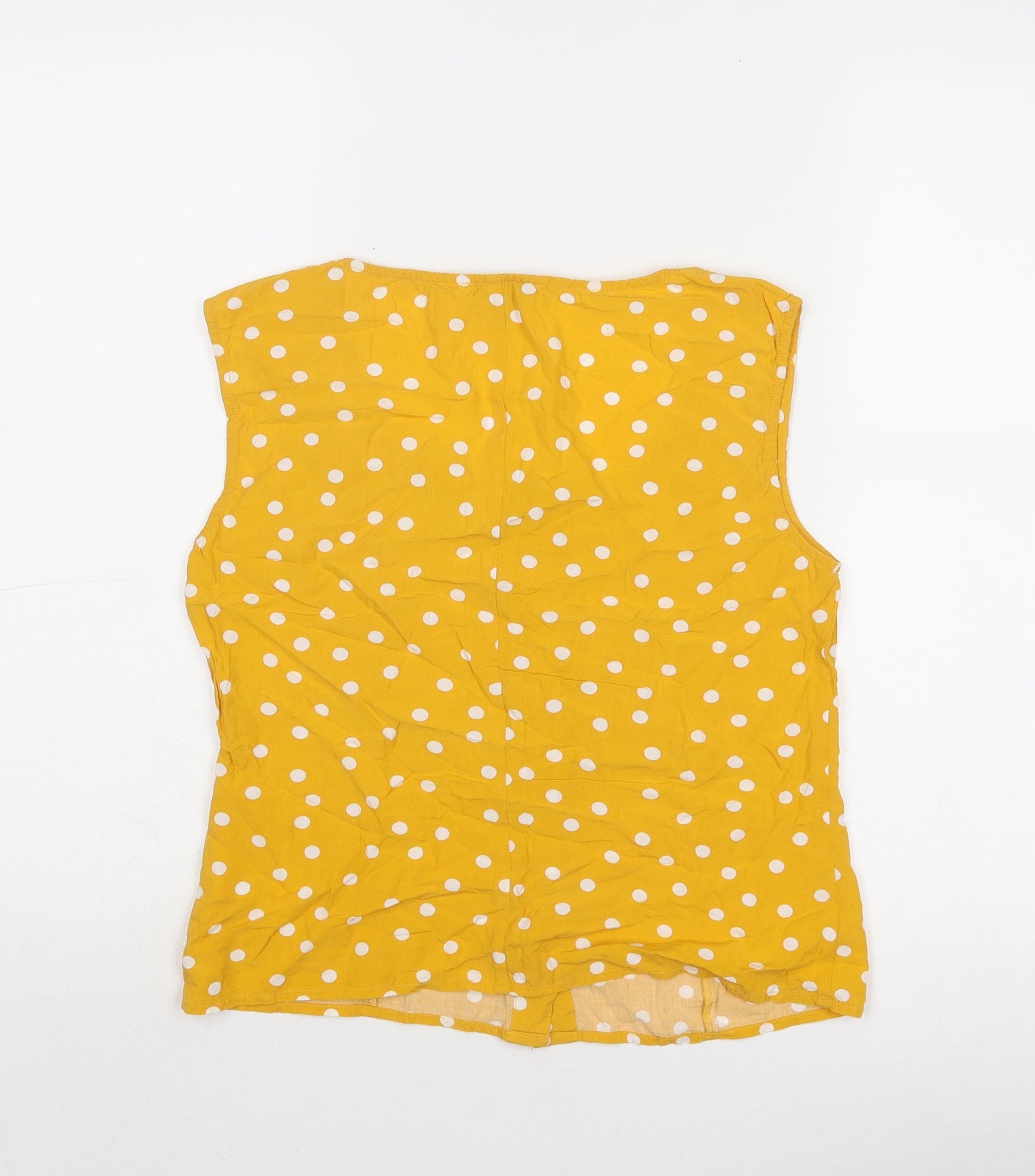 Womens UK Size 10 Warehouse Yellow Basic Button-Up