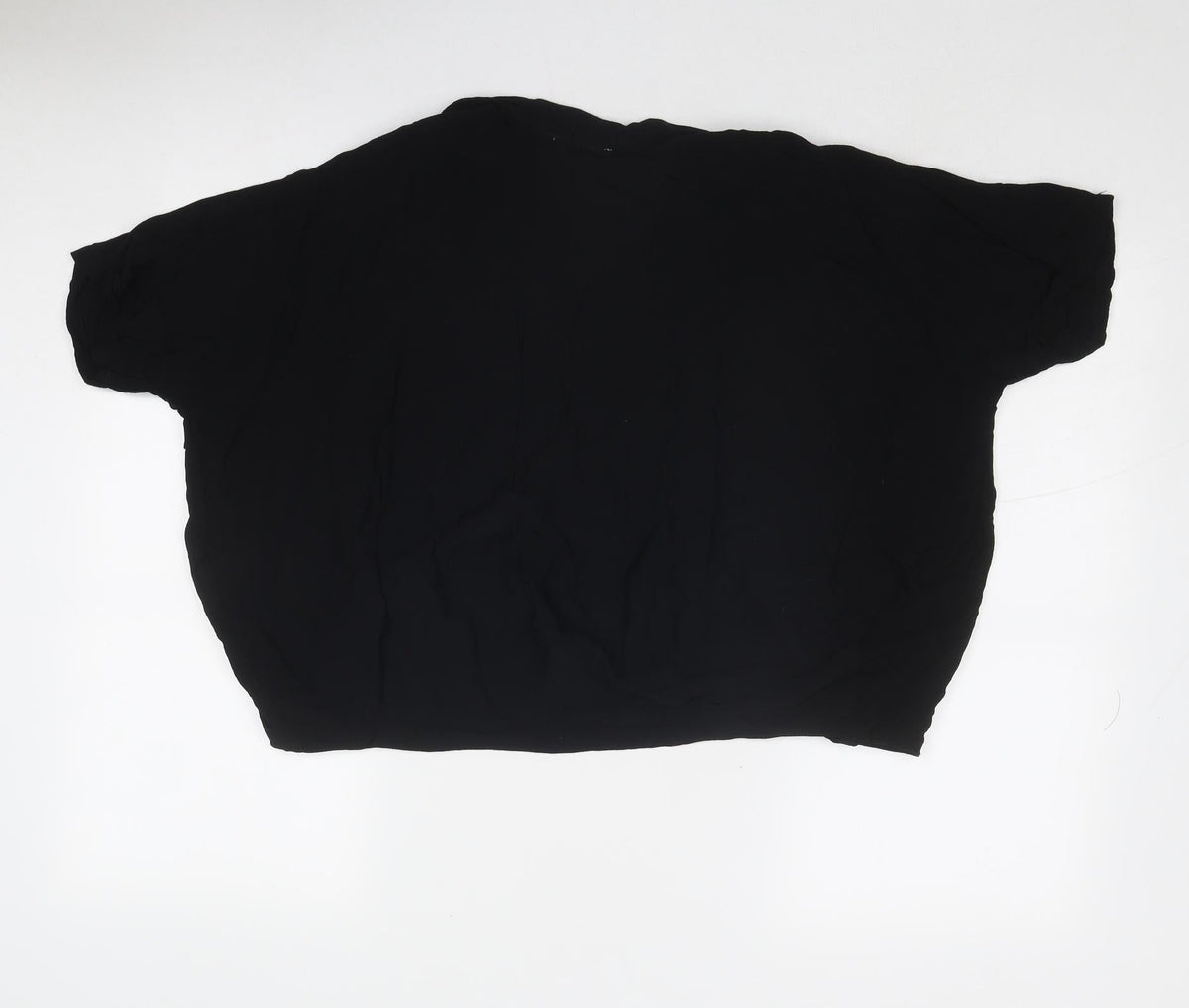 Lamorena Womens Black Polyester Basic Blouse Size 10 Round Neck