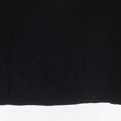Lamorena Womens Black Polyester Basic Blouse Size 10 Round Neck