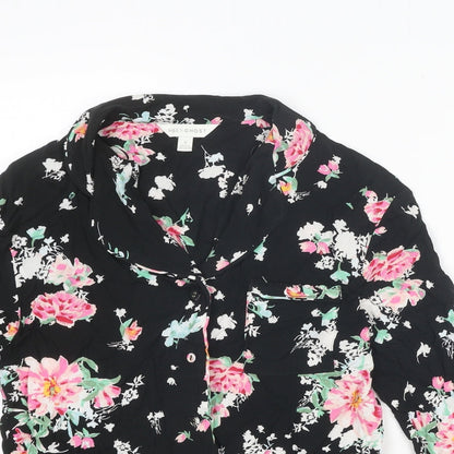 Womens UK Size 6 Marks and Spencer Black Basic Button-Up