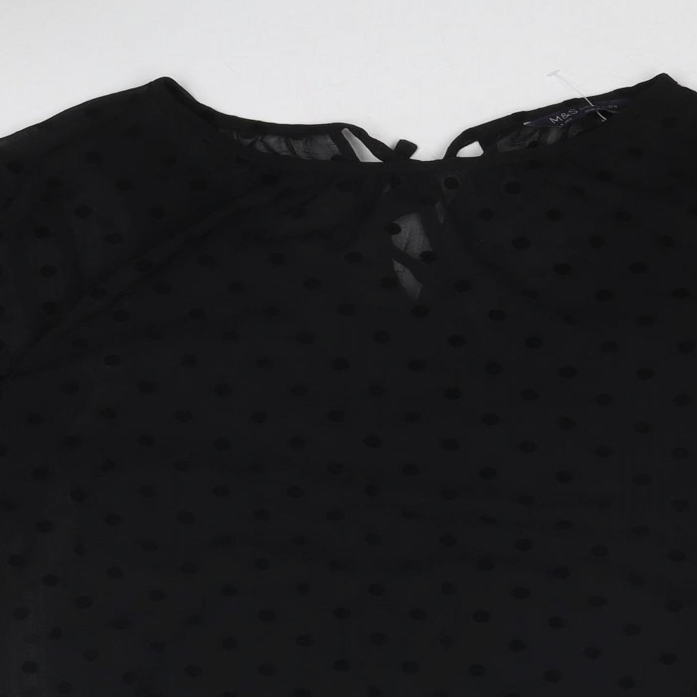 Womens UK Size 8 Marks and Spencer Black Basic Blouse