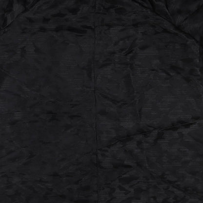 Marks and Spencer Womens Black Geometric Polyester A-Line Size 14 Round Neck Button