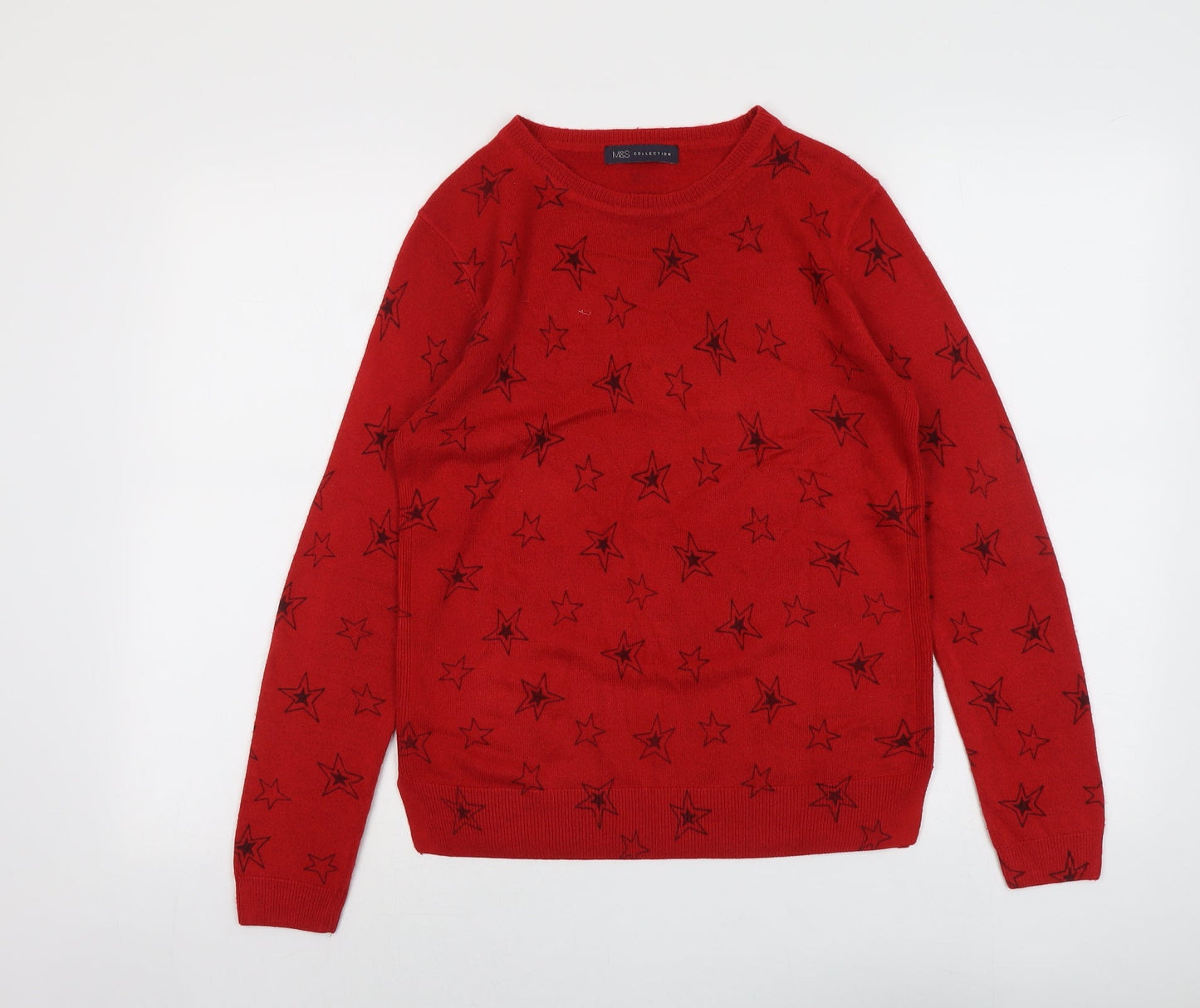 Womens UK Size 10 Marks and Spencer Red Pullover Jumper