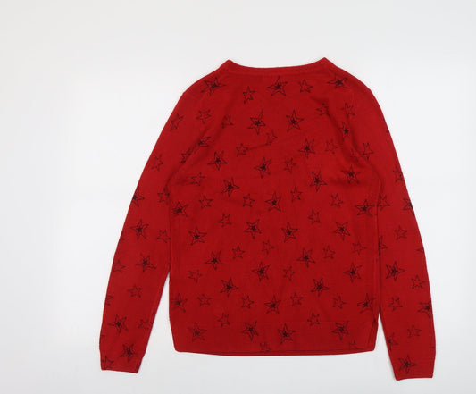 Womens UK Size 10 Marks and Spencer Red Pullover Jumper