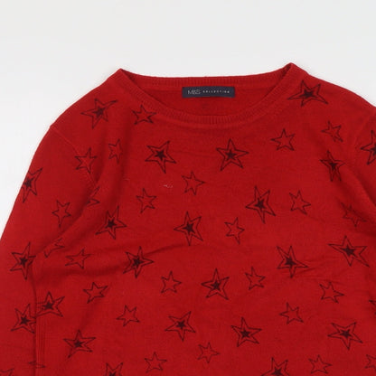Womens UK Size 10 Marks and Spencer Red Pullover Jumper
