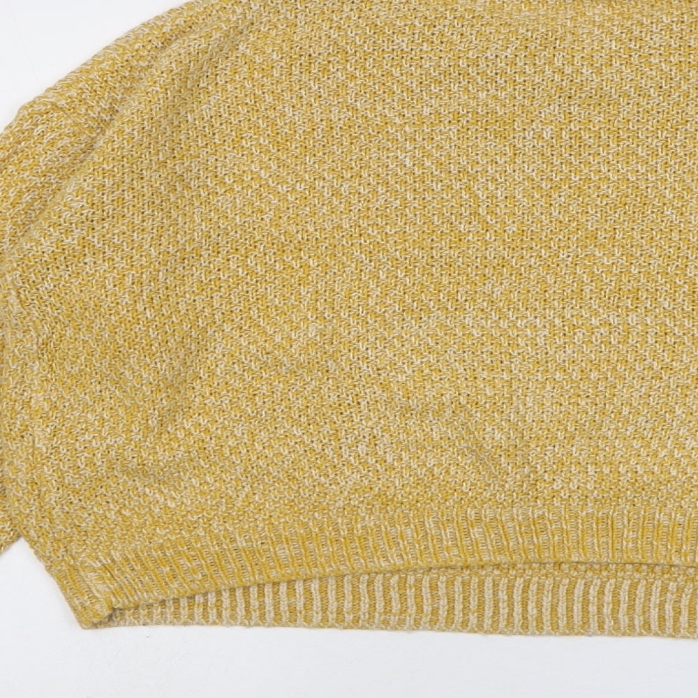 Boohoo Womens Yellow Round Neck Acrylic Pullover Jumper Size M