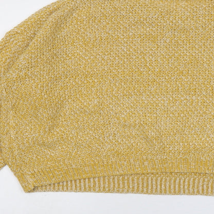 Boohoo Womens Yellow Round Neck Acrylic Pullover Jumper Size M