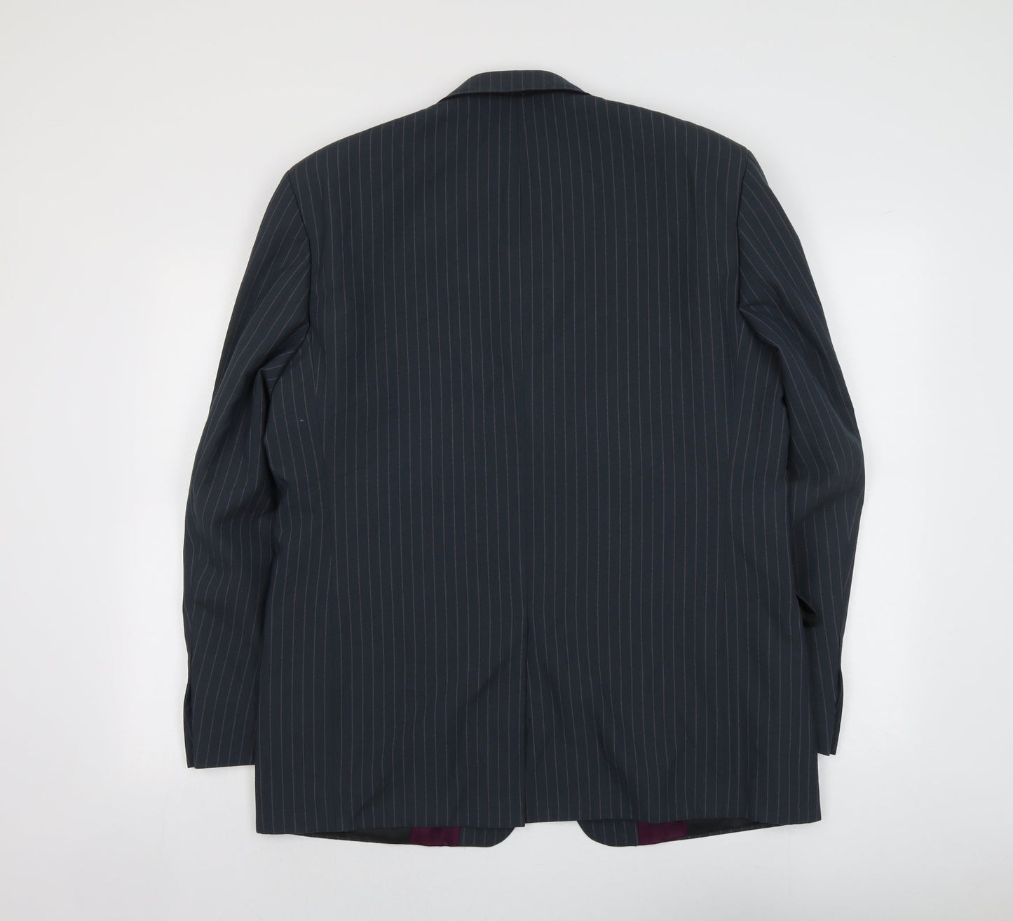 Definitions Mens Grey Striped Polyester Jacket Suit Jacket Size 42 Regular