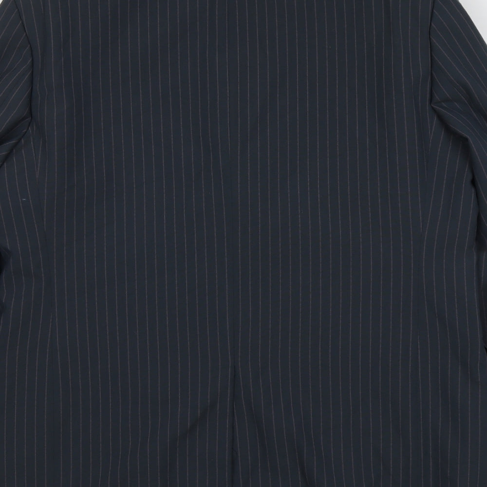Definitions Mens Grey Striped Polyester Jacket Suit Jacket Size 42 Regular