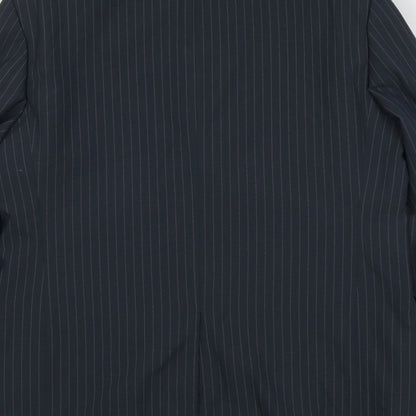 Definitions Mens Grey Striped Polyester Jacket Suit Jacket Size 42 Regular