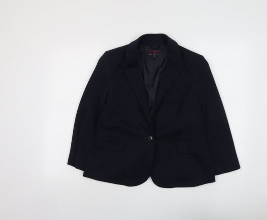 New Look Womens Blue Polyester Jacket Blazer Size 14