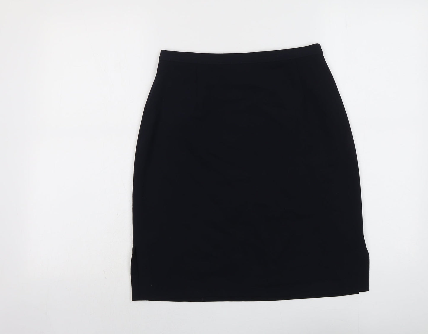 Marks and Spencer Womens Blue Polyester A-Line Skirt Size 12 Zip