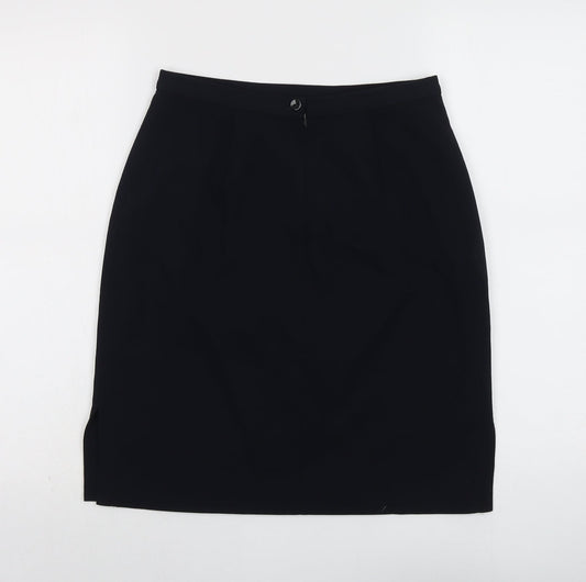 Marks and Spencer Womens Blue Polyester A-Line Skirt Size 12 Zip