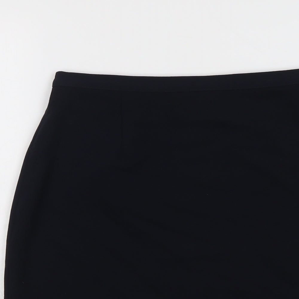 Marks and Spencer Womens Blue Polyester A-Line Skirt Size 12 Zip