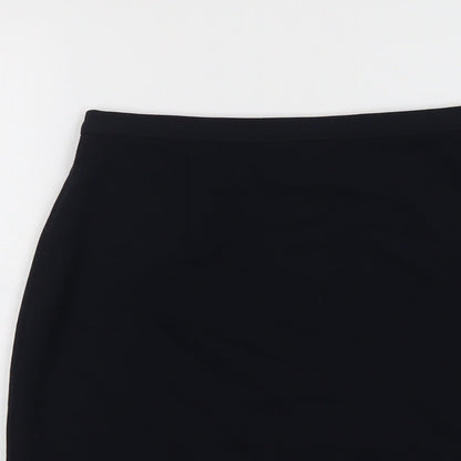 Marks and Spencer Womens Blue Polyester A-Line Skirt Size 12 Zip