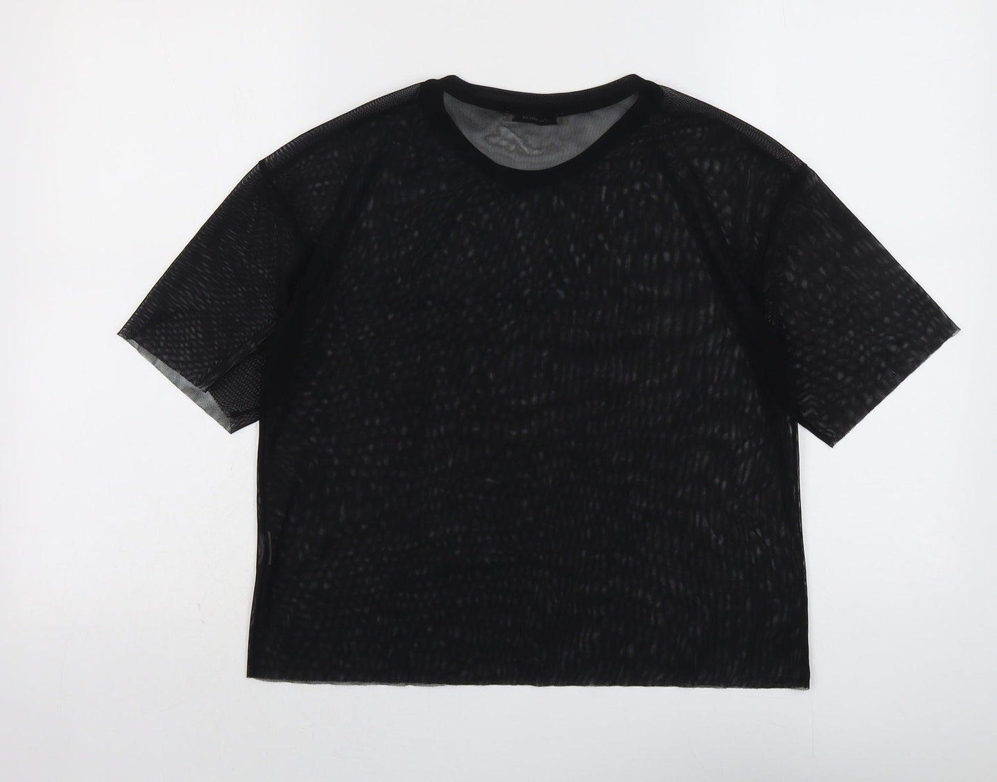 Womens UK Size S Pull&Bear Black Basic T-Shirt