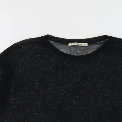Womens UK Size S Pull&Bear Black Basic T-Shirt