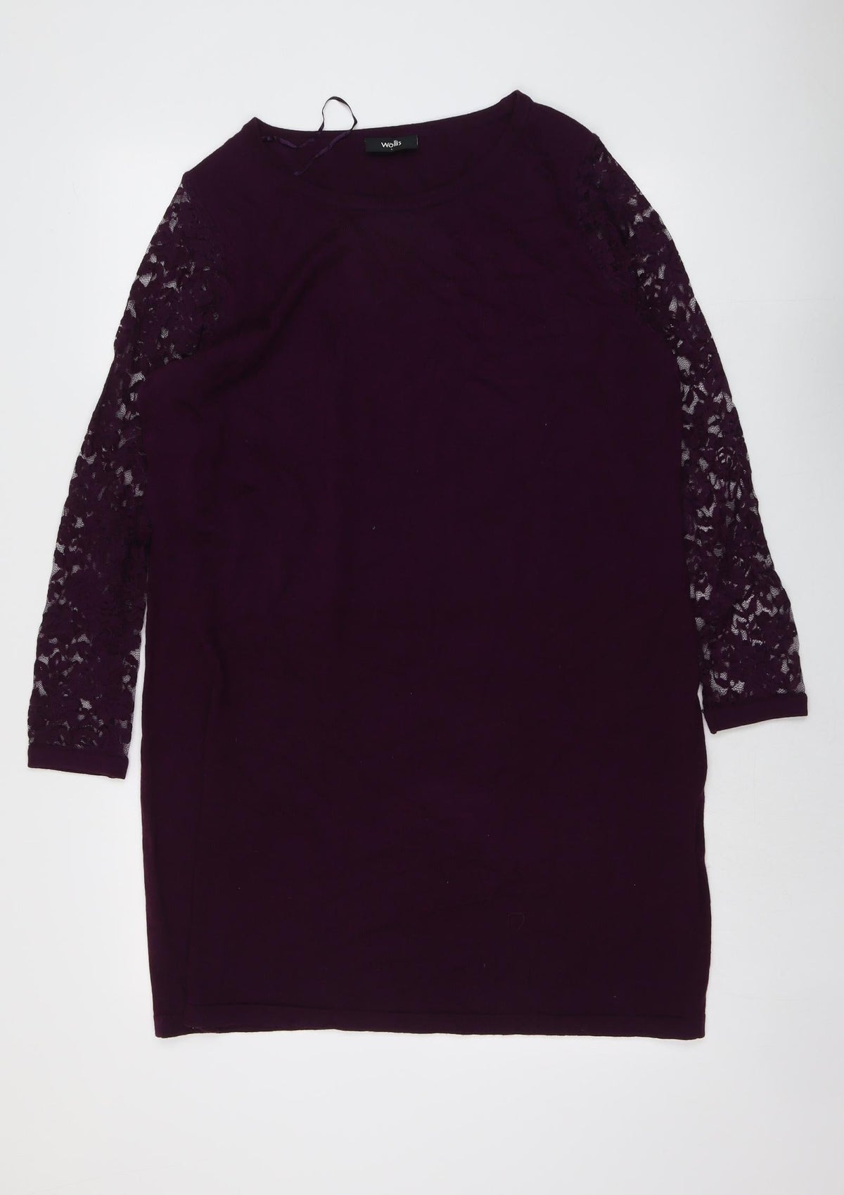 Wallis Womens Purple Acrylic A-Line Size L Round Neck Pullover