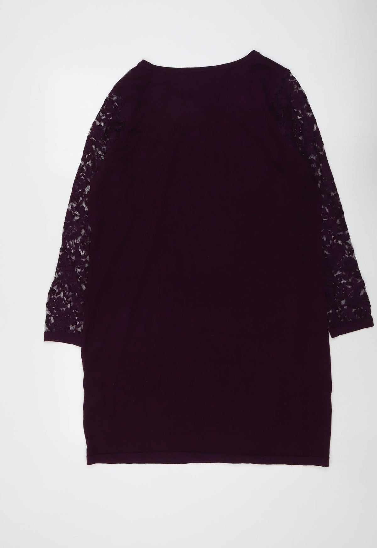 Wallis Womens Purple Acrylic A-Line Size L Round Neck Pullover
