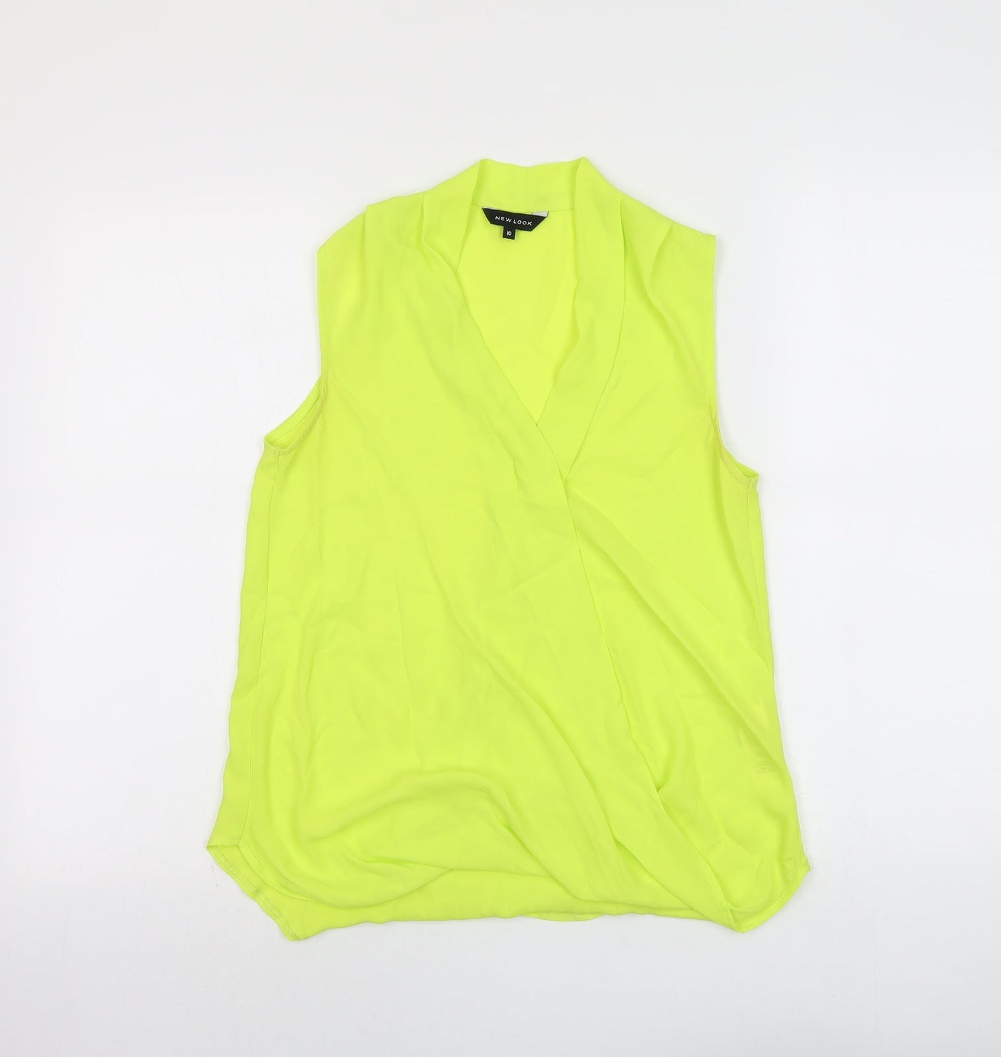 Womens UK Size 10 New Look Yellow Basic Blouse