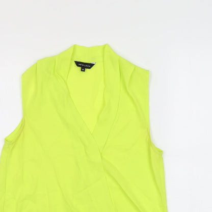 Womens UK Size 10 New Look Yellow Basic Blouse