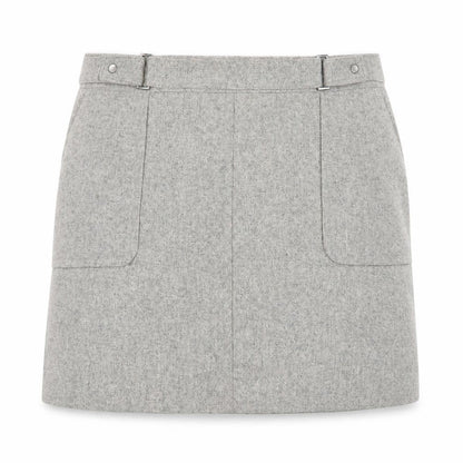 Mint Velvet Womens Grey Wool A-Line Skirt Size 14 Zip