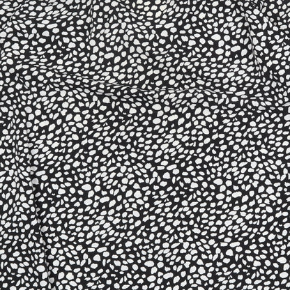 Missguided Womens Black Geometric Polyester Trapeze & Swing Size 16 V-Neck Button