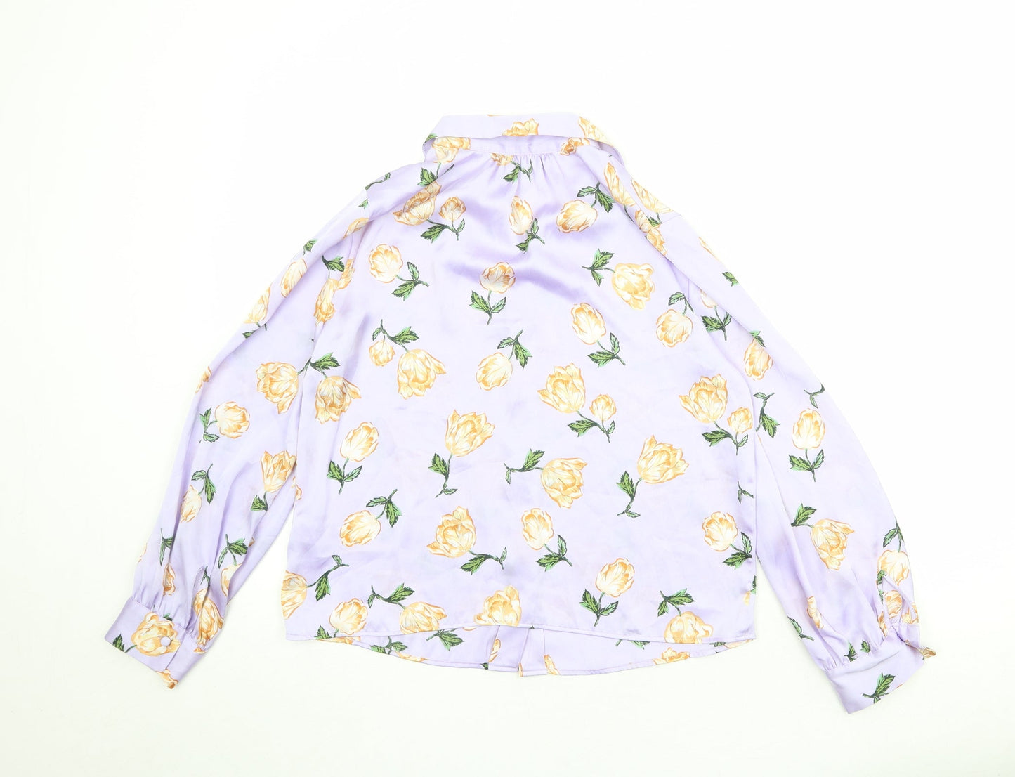 Womens UK Size S Zara Purple Basic Button-Up