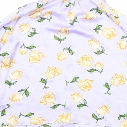 Womens UK Size S Zara Purple Basic Button-Up