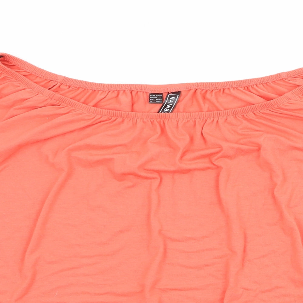 Womens UK Size L Rainbow Pink Basic Blouse
