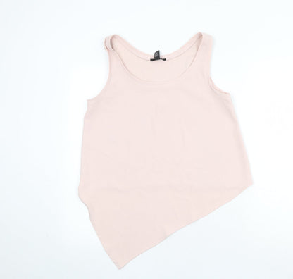 FOREVER 21 Womens Pink Polyester Basic Tank Size M Round Neck