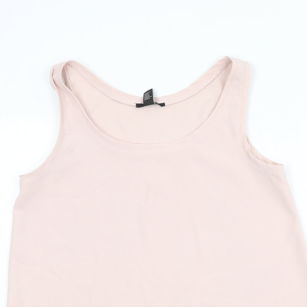 FOREVER 21 Womens Pink Polyester Basic Tank Size M Round Neck