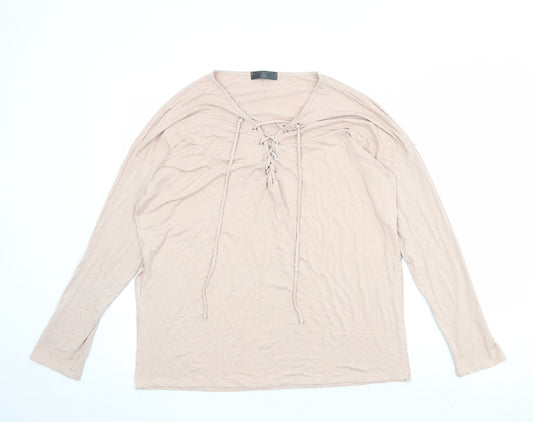 Womens UK Size 16 Missguided Pink Basic Blouse