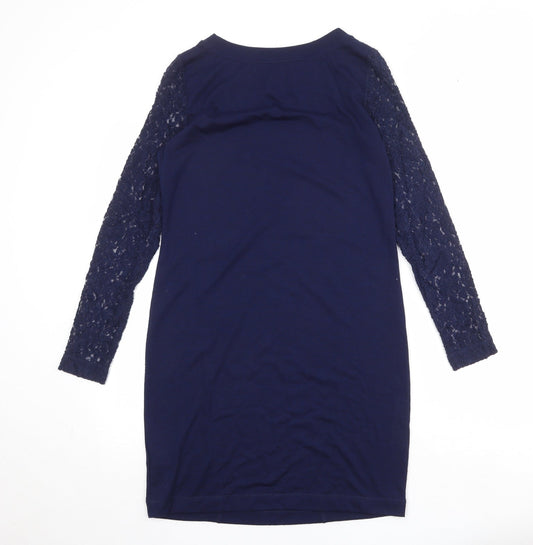 Marks and Spencer Womens Blue Polyester A-Line Size 10 Round Neck Pullover