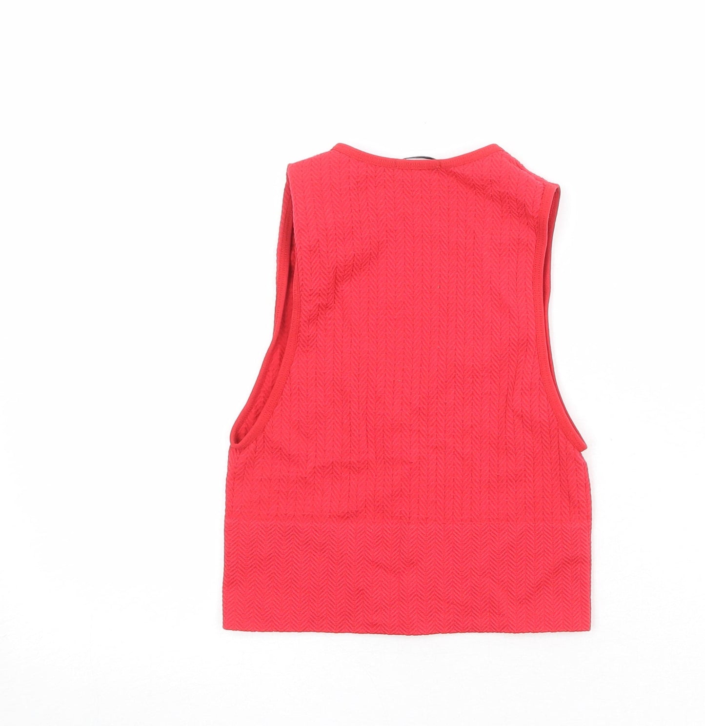 Womens UK Size XS Stradivarius Red Cropped Tank