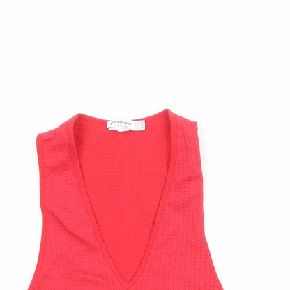 Womens UK Size XS Stradivarius Red Cropped Tank