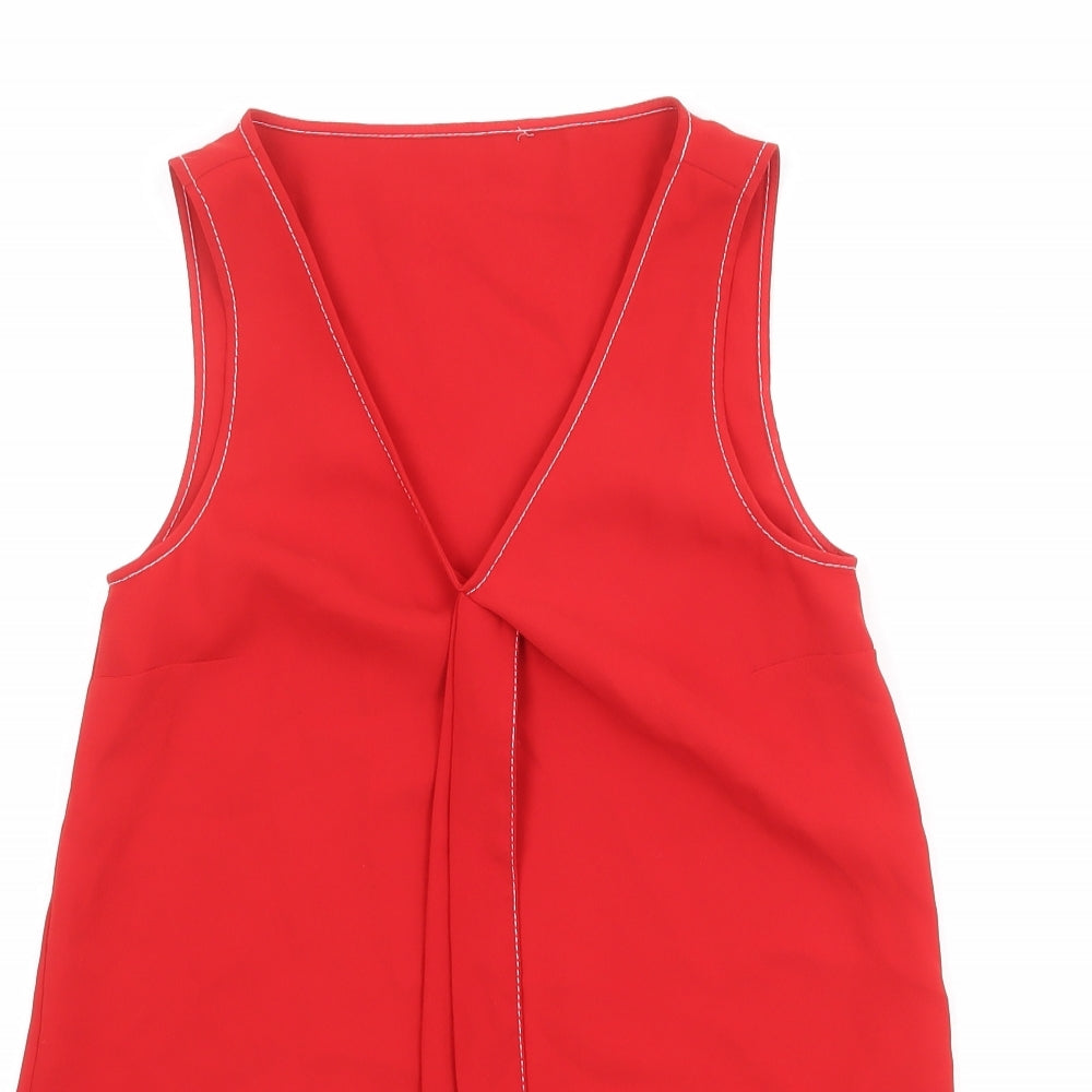 Womens UK Size 6 Marks and Spencer Red Basic Blouse
